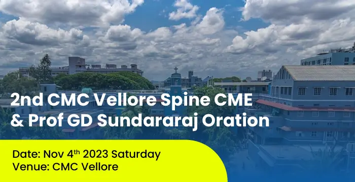 2 nd CMC Vellore Spine CME & Prof GD Sundararaj Oration